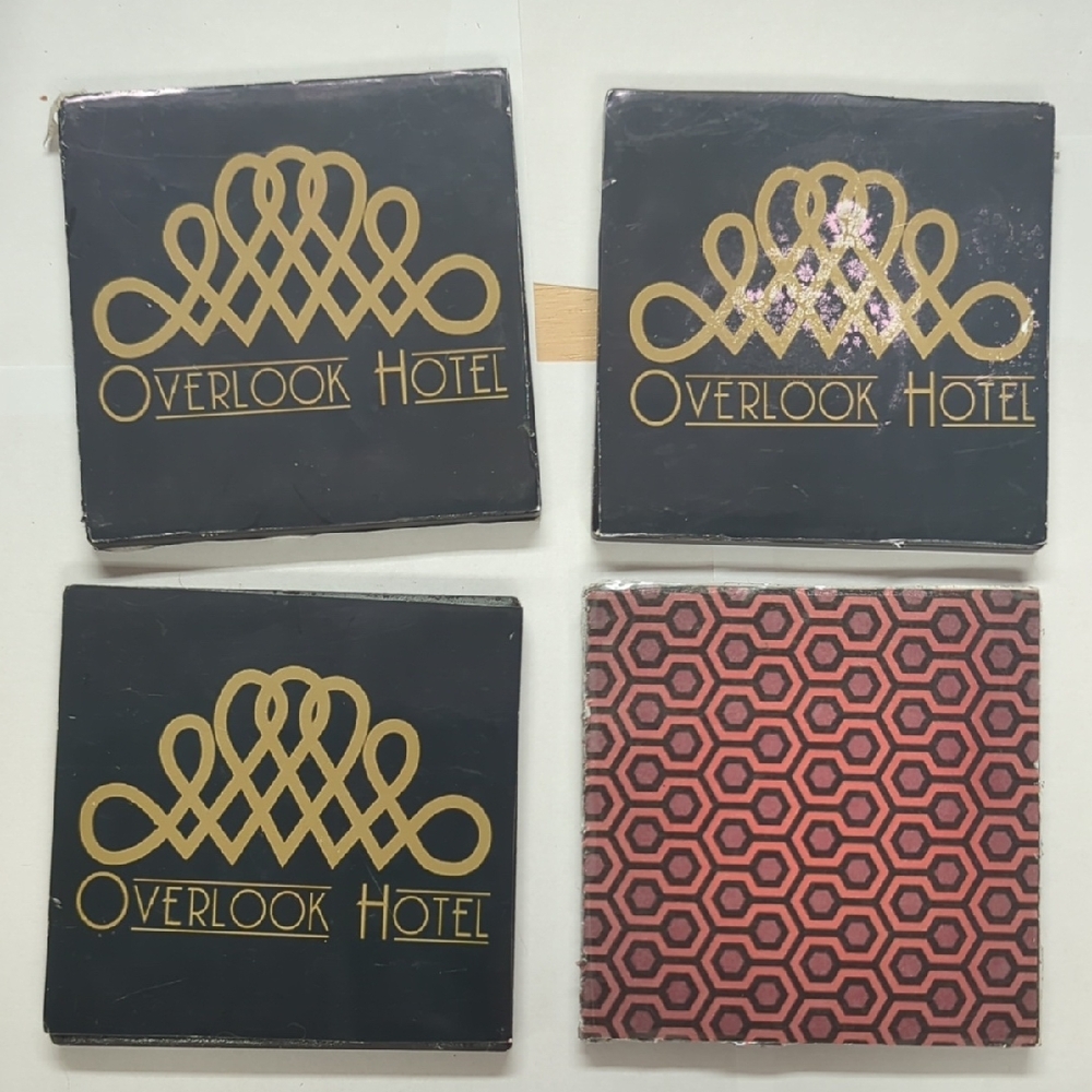 Overlook Hotel Black and Gold Coaster Ceramic tile Set Shining Gothic art deco